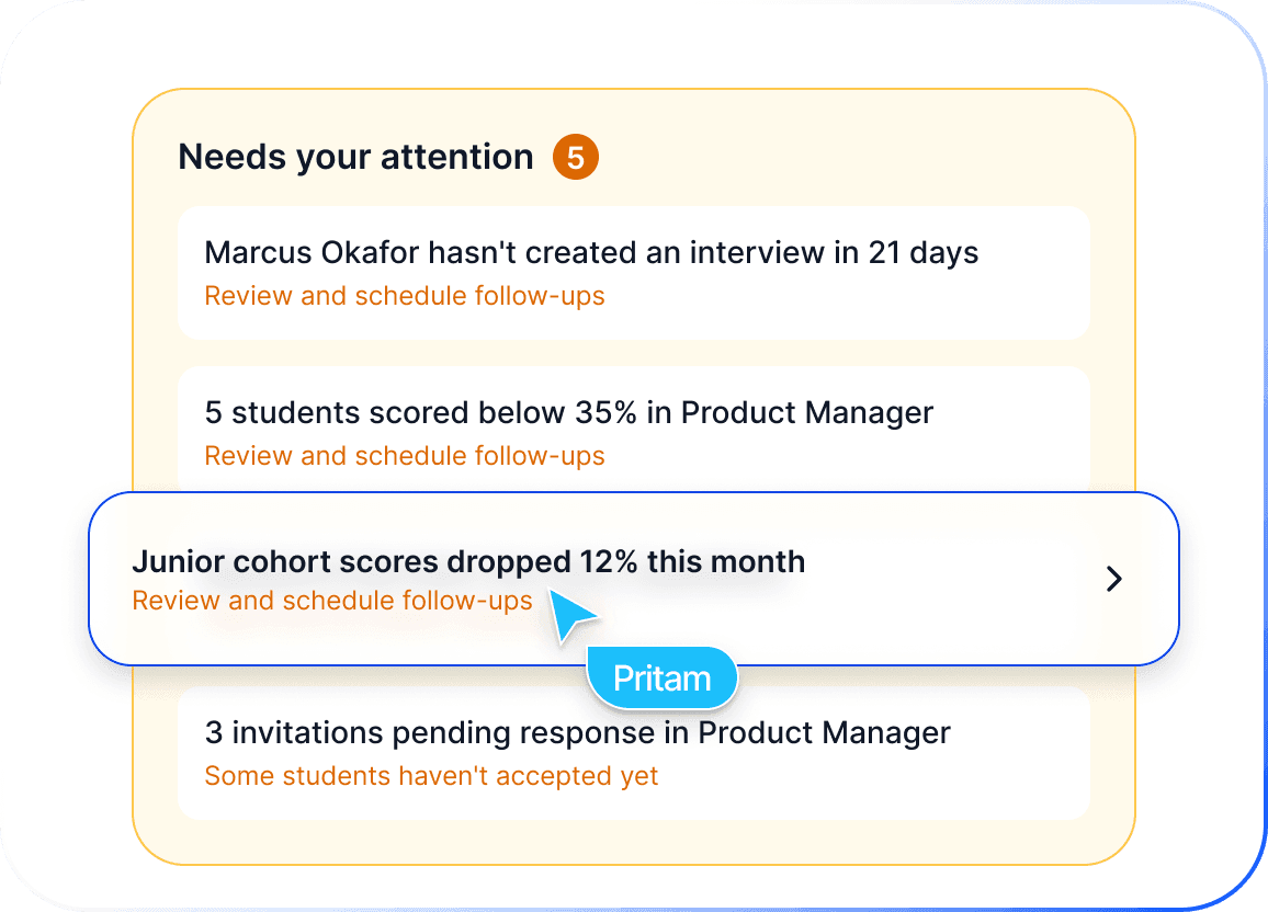 Training interview management