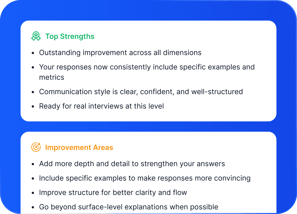 Training interview feedback